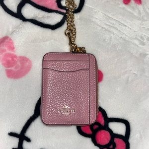 Coach zip card wallet true pink
